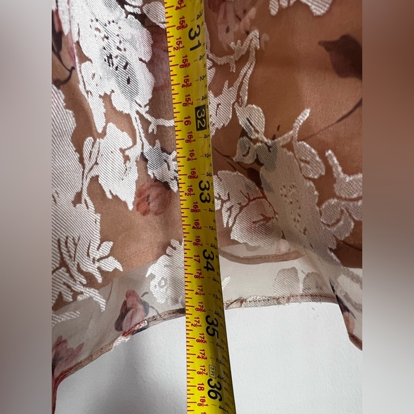 En Saison Chrishell floral organza mini dress Long Sleeve Square Neck babydoll - Picture 7 of 7